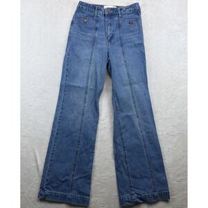 Sam Edelman Codie High Rise Wide Leg Stretch Jeans Women's 26 Light Wash Denim